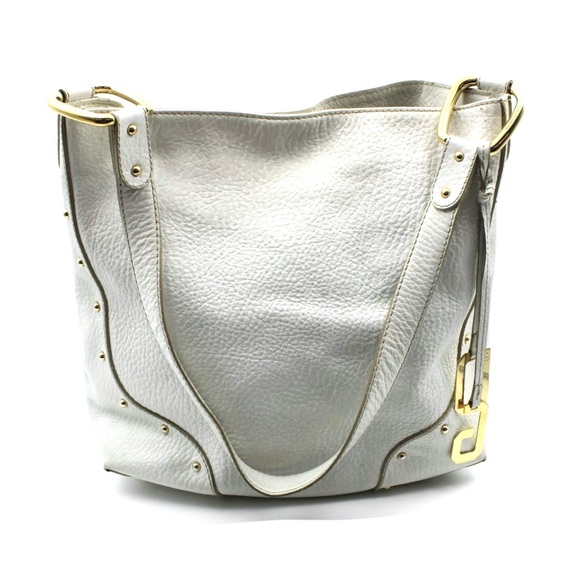 Dolce & Gabanna
Ivory Leather Gold tone Studded Feeder Style Shoulder Bag - Picture 1 of 6